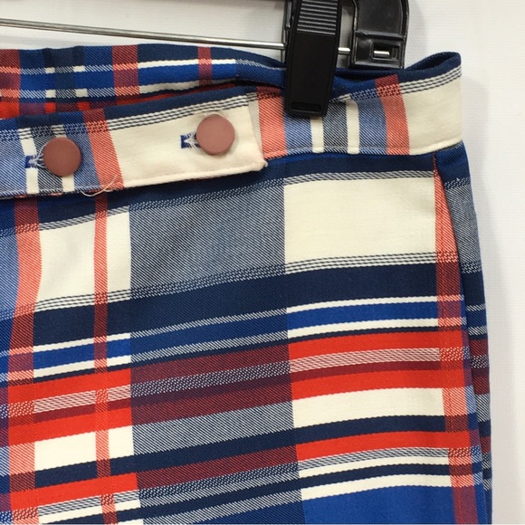 70s Plaid Vintage HUGE Elephant Bell Bottoms Size 9 High rise 31" Waist - Picture 3 of 9